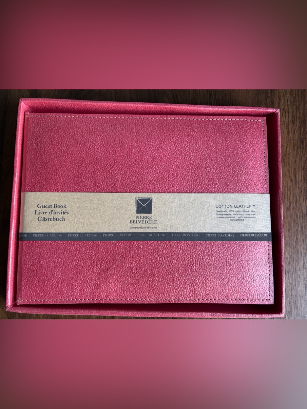 Pink Cotton Leather Guest Book - BNWT